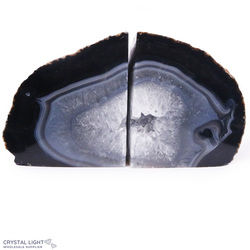 Black Agate & Quartz Bookends