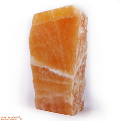 Orange Calcite Semi-polished Cut Base