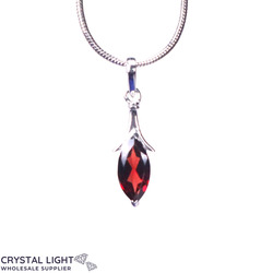 Sterling Silver Pendants: Garnet Pendant