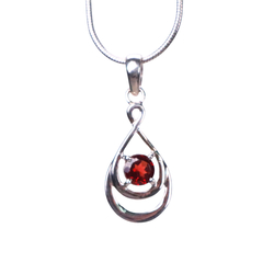 Garnet Double Drop Pendant