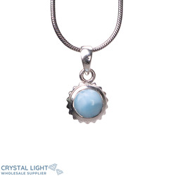 Sterling Silver Pendants: Larimar Stud Pendant