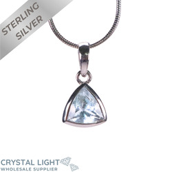 Sterling Silver Pendants: Blue Topaz Triangle Pendant