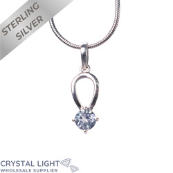 Sterling Silver Pendants: Blue Topaz Loop Pendant