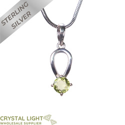 Sterling Silver Pendants: Peridot Loop Pendant