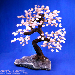 Large/Extra Large Trees: Rose Quartz Druse Tree (Single)