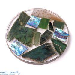 NZ Greenstone with Paua Coaster