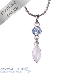 Sterling Silver Pendants: Moonstone & Topaz Pendant