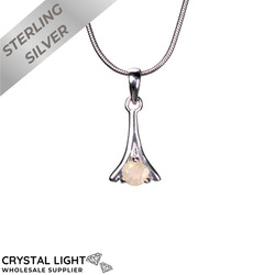 Sterling Silver Pendants: Eithiopian Opal Flared Pendant