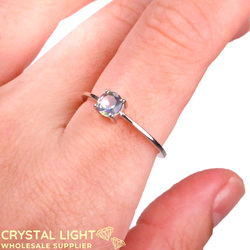 Sterling Silver Rings: Mystic Quartz Round Ring