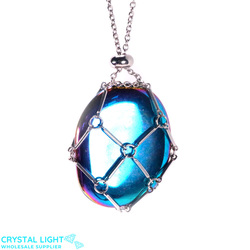 Necklaces: Titanium Aura Basket Necklace - Silver