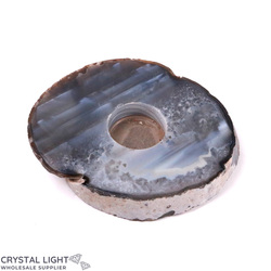 Candle Holders: Agate Flat Candle Holder