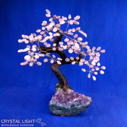 Large/Extra Large Trees: Rose Quartz Druse Tree (Single)