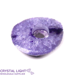 Purple Agate Flat Candle Holder