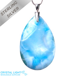 Sterling Silver Pendants: Larimar Drop Pendant XL
