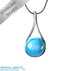 Larimar Twist Drop Pendant