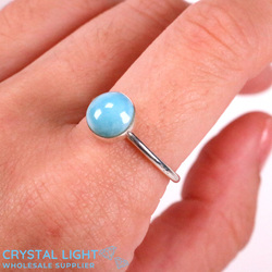Larimar Button Ring