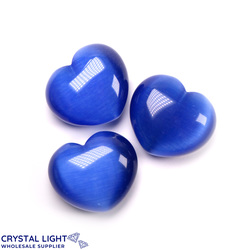 Hearts: Blue Cat's Eye Heart Lot