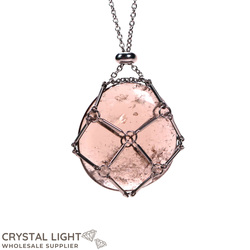 Smokey Quartz Basket Necklace - Silver