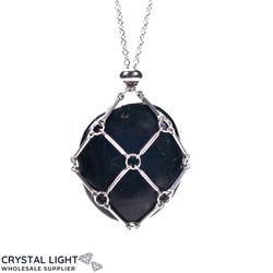 Necklaces: Shungite Basket Necklace - Silver