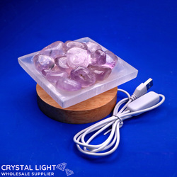 USB Light Stands: Decor Bowl Lamp - Amethyst