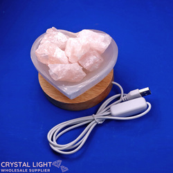 Decor Heart Bowl Lamp - Rose Quartz