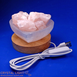 Decor Heart Bowl Lamp - Rose Quartz