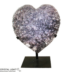 Display Pieces on Stand: Amethyst Heart on Stand (Large)