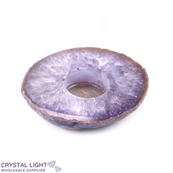 Candle Holders: Purple Agate Flat Candle Holder