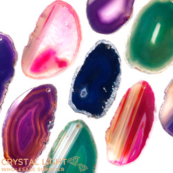 Dyed Agate Slices (Drilled)