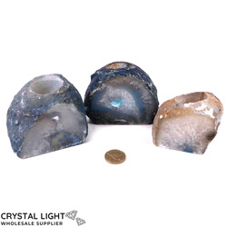 Agate Candle Holder Lot (AUCTION)