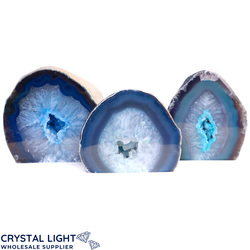 Geode Lots: Blue Agate Cut Base Geode Lot