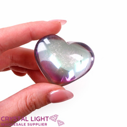 Rainbow Aura Quartz Heart (Single)