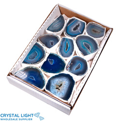 Blue Agate Cut Base Geode Box