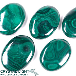 Soapstones & Palmstones by Quantity: Malachite Palmstone