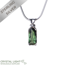 Green Tourmaline Rectangle Pendant