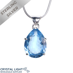 Swiss Blue Topaz Drop Pendant