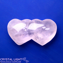 Rose Quartz Double Heart
