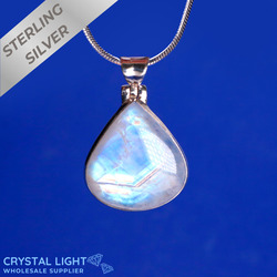 Rainbow Moonstone Drop Pendant