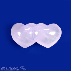 Light Rose Quartz Double Heart (Small)