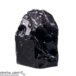Black Obsidian Rough Cut Base