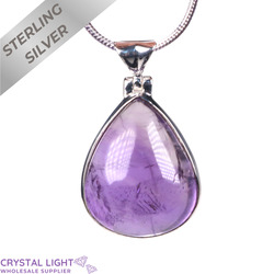 Sterling Silver Pendants: Amethyst Drop Pendant