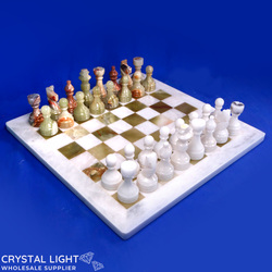 Decorative Sculptures: Onyx & Marble Chess Set (Medium)
