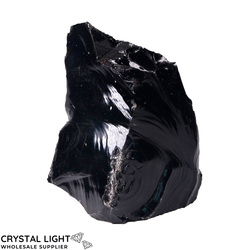 Black Obsidian Rough Cut Base