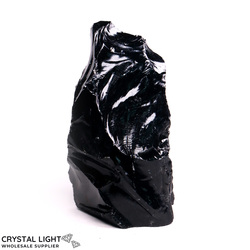 Black Obsidian Rough Cut Base