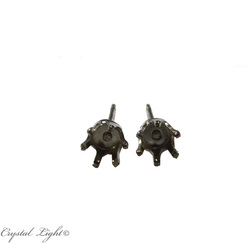 Ear rings: Empty Silver Ear Stud Pair