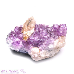Single Druse Pieces: Amethyst Druse with Calcite