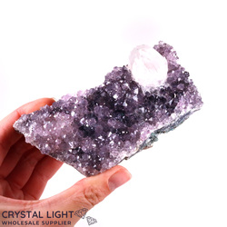 Amethyst Druse with Calcite