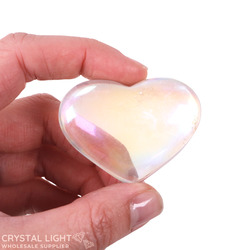 Hearts: Rainbow Aura Quartz Heart (Single)