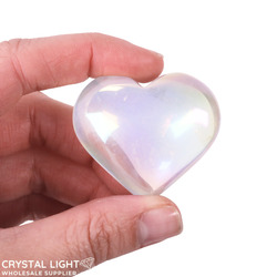 Rainbow Aura Quartz Heart (Single)