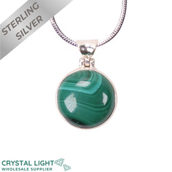 Malachite Button Pendant